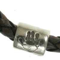 Men's chunky Handprint Bead on Leather bracelet